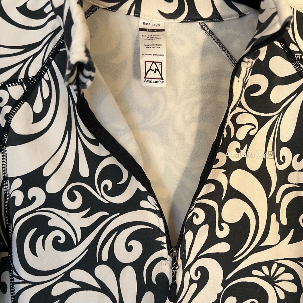 Avalanche Base Layer Black And White Quarter Zip-… - image 2